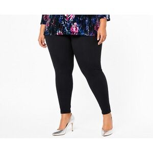 women with control petite knit leggings black, petite large #27#